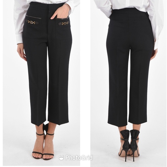 Gucci 4 pockets pants with metal logo and leather details